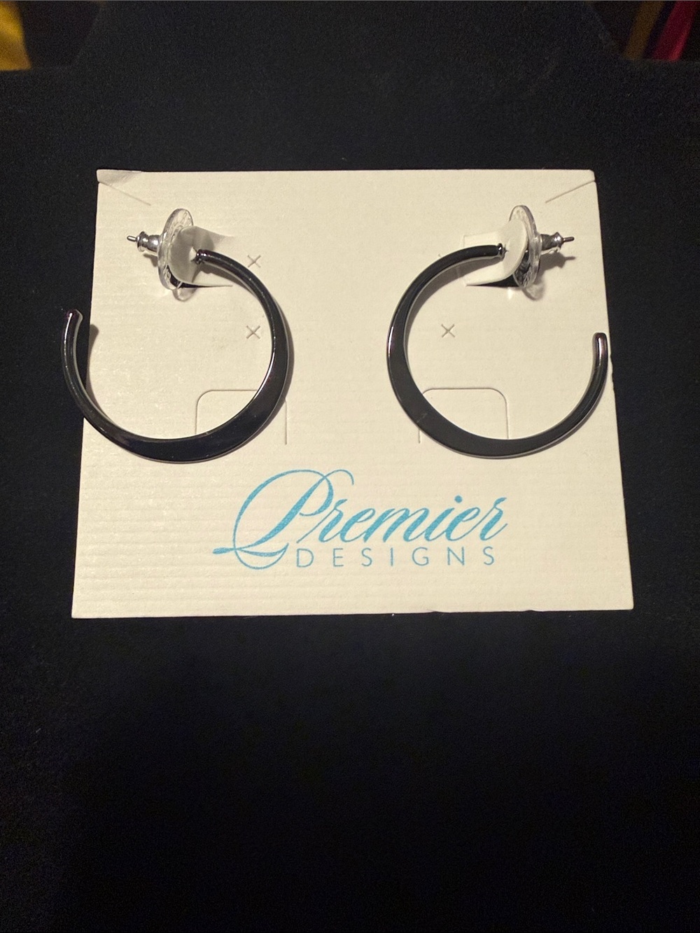 Premier Designs gunmetal Hoop Earrings